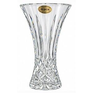BLOCK 24% Full Lead Crystal Flared Vase Handmade Czech Republic Cut Glass 9"tall